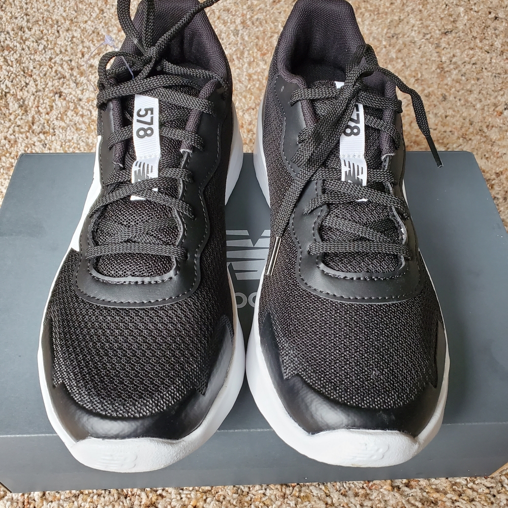New Balance Black and White 578 Knit Sneakers